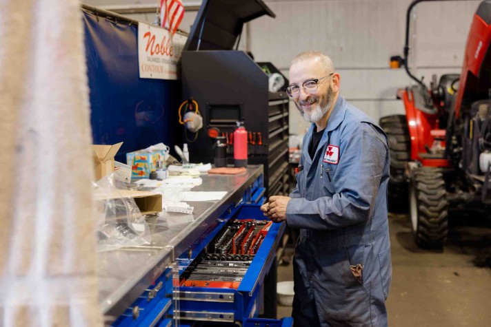 Worker at Fischer Mill Supply equipment repair shop